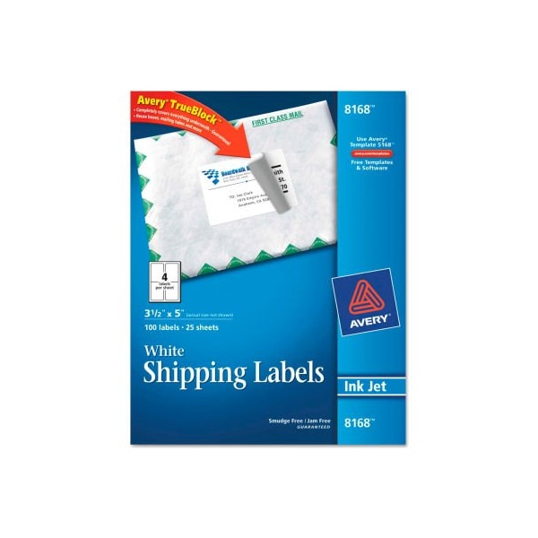 Avery Avery® Shipping Labels with TrueBlock Technology, 31/2 x 5